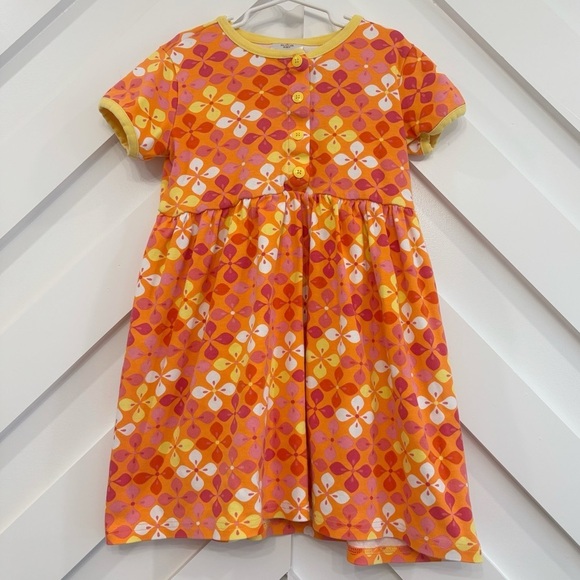 Hanna Andersson Girl's Orange & Yellow Short Sleeve Dress Size 6X-7 (120 cm) - Picture 1 of 4